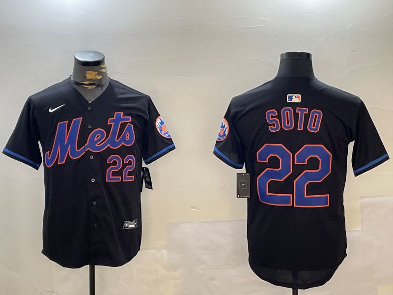 Men New York Mets #22 Soto Black Game 2024 Nike MLB Jersey style 1216